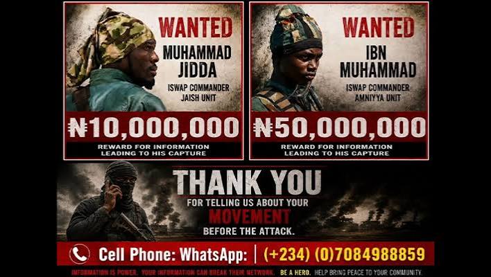 You are currently viewing Nigerian Army Declares ISWAP Leaders Wanted, Places Bounties on Senior Commanders
